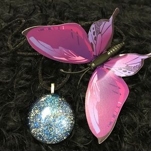 Marble Glass Handmade One of a kind Necklace